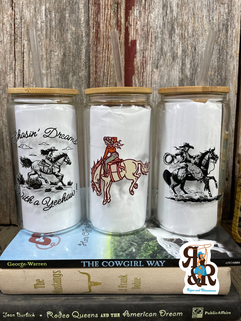 The World Needs More Cowgirls Glass Cup 16 oz