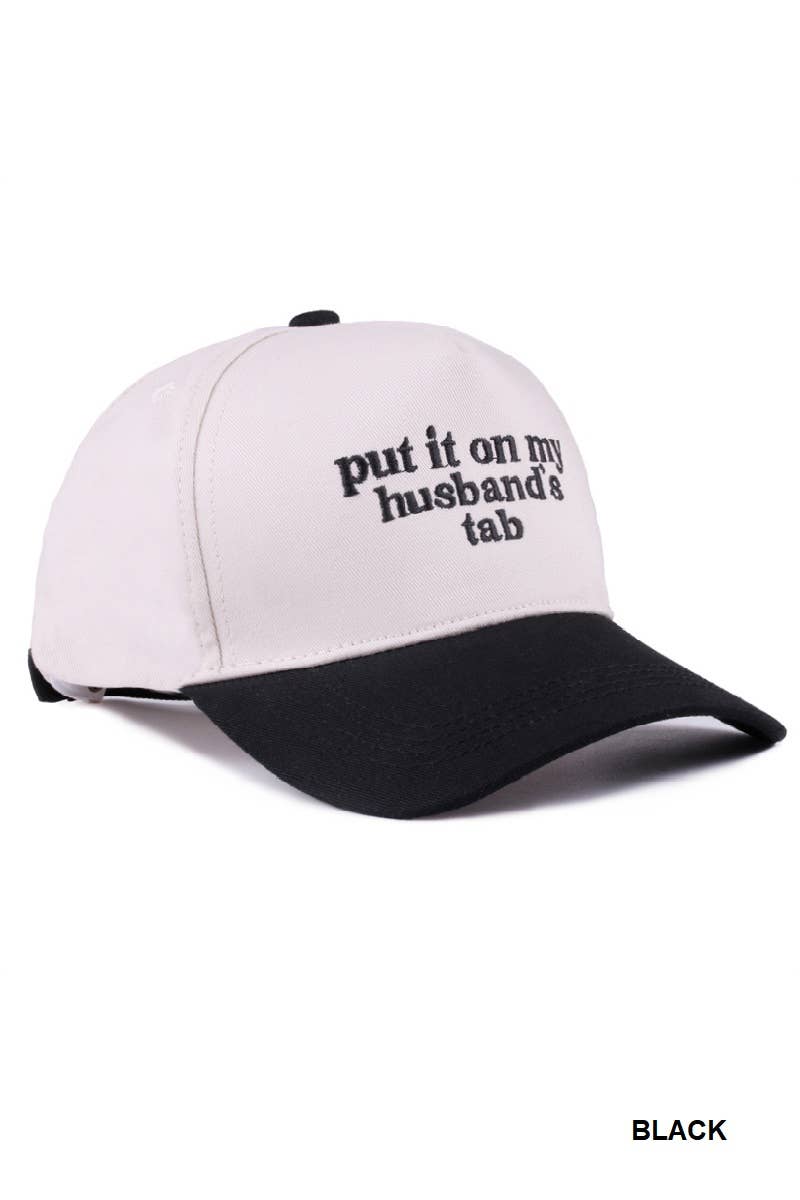 Put It On My Husband's Tab Two Tone Canvas Cotton Cap | FUCHSIA