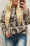 Bows and Horseshoes Pattern Western Sweater (S-4X)