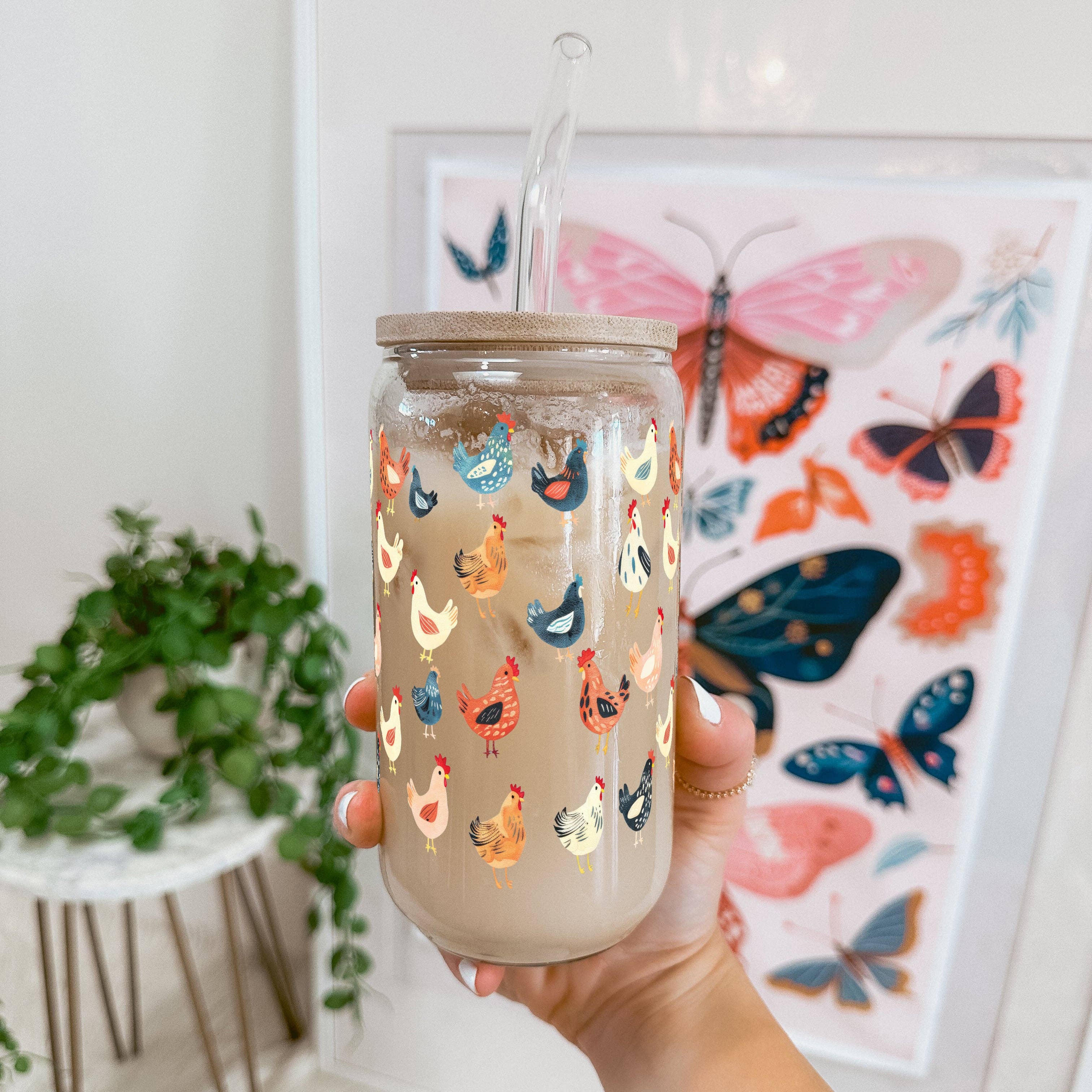 Chicken Lover Cup With Lid and Straw