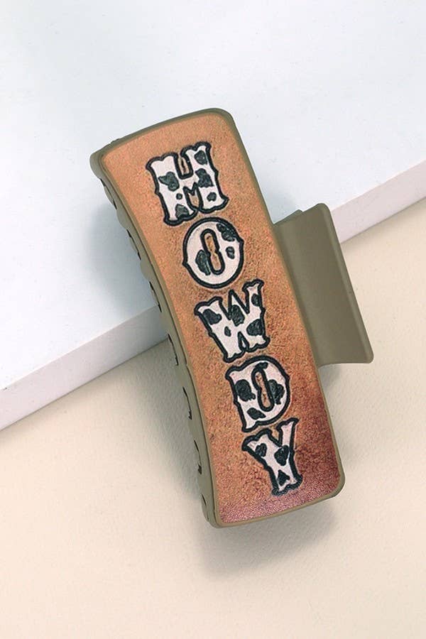 JUMBO FAUX LEATHER WESTERN COWGIRL HAIR CLAW