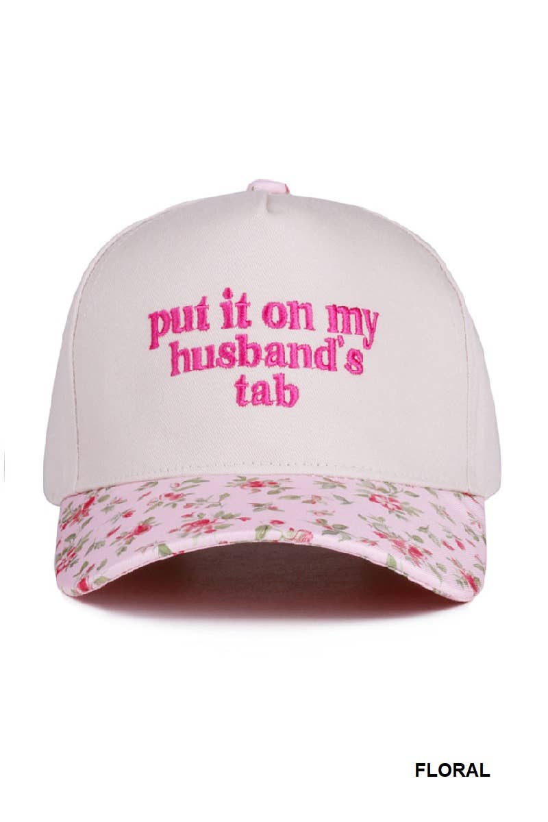 Put It On My Husband's Tab Two Tone Canvas Cotton Cap | FUCHSIA