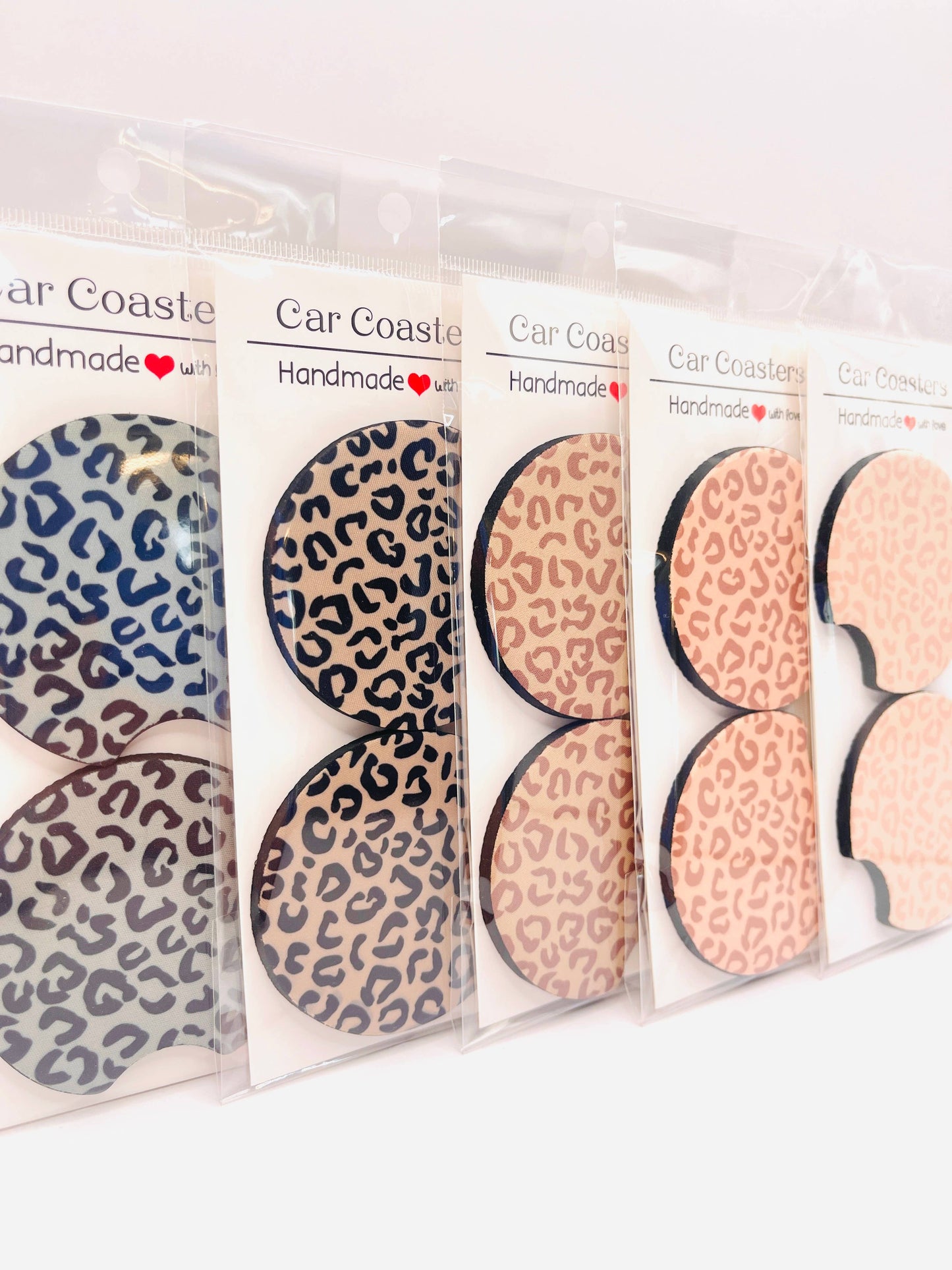 Cheetah Car Coasters - Cute Trendy Neoprene Cup Holder