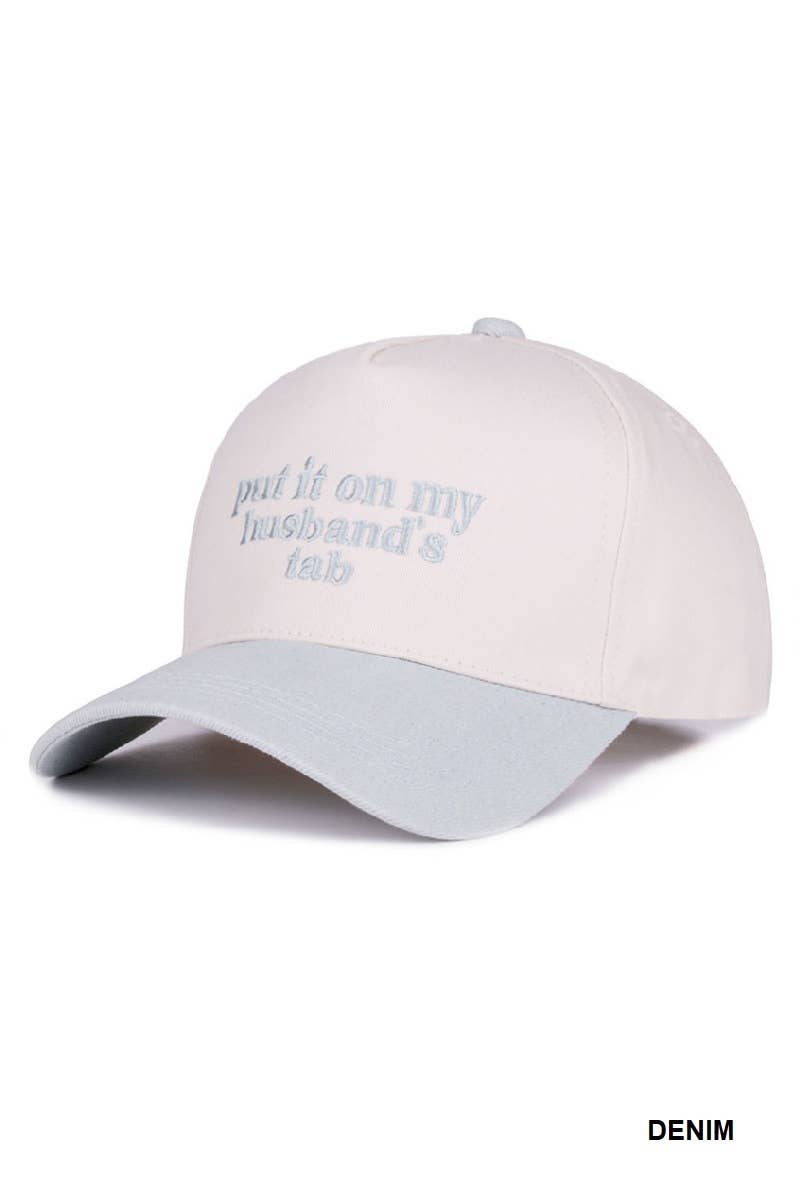 Put It On My Husband's Tab Two Tone Canvas Cotton Cap | FUCHSIA