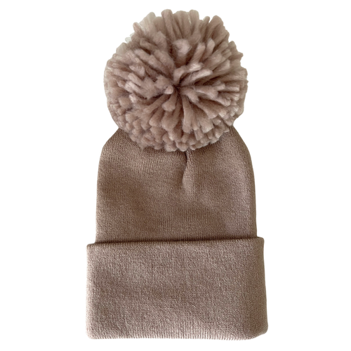 Baby's First Hat, Tan Pom