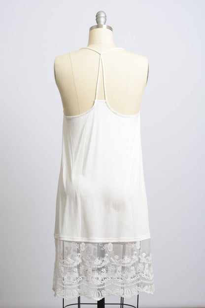 Versatile T-Back Lace Midi Slip Dress