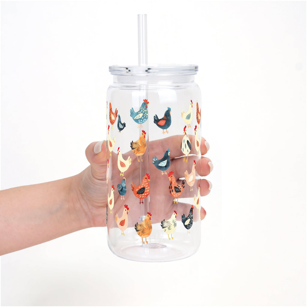 Chicken Lover Cup With Lid and Straw
