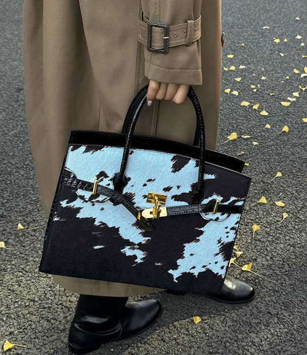 Western Cow Print Handbag Tote Bag