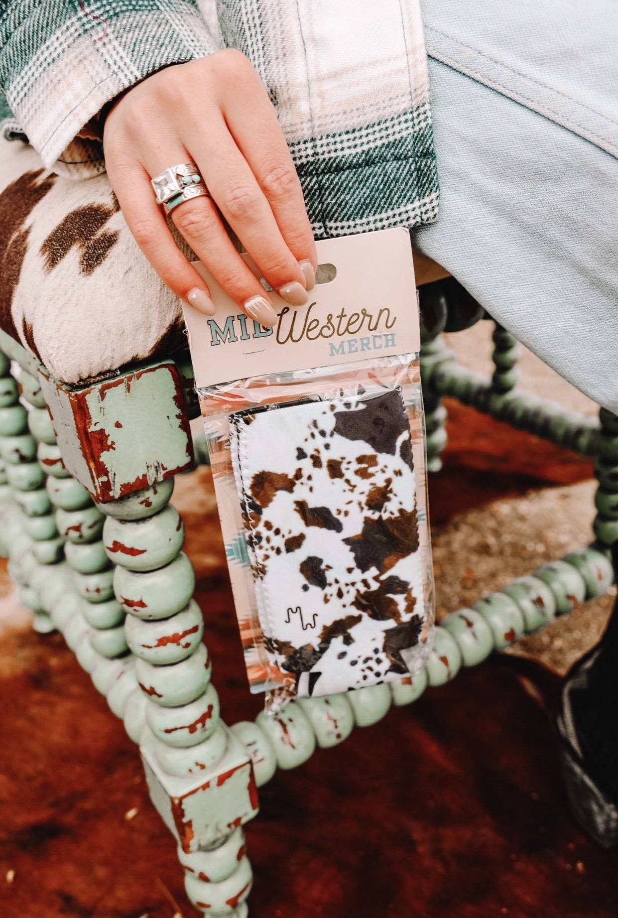 Mooving On Brown Cowhide Print Tall Coozie 2-Pack