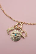 CLUSTER CHARM NECKLACE-WESTERN BOOT HORSESHOE
