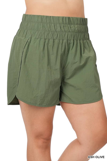 Windbreaker shorts w/ lining & mesh pocket | BLACK