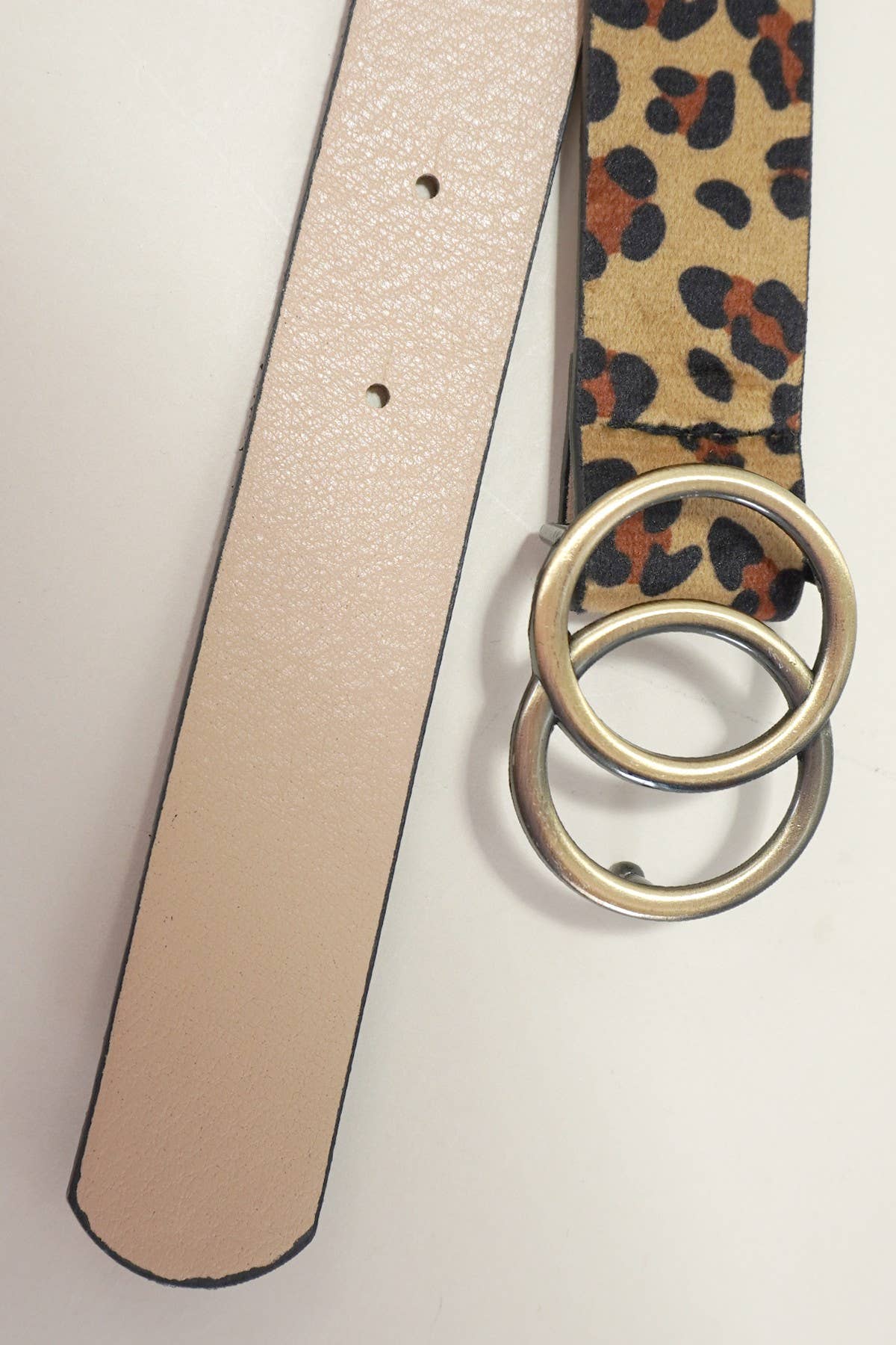 DOUBLE O BUCKLE FAUX LEATHER BELT | BLACK