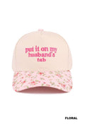 Put It On My Husband's Tab Two-tone Canvas Cotton Cap