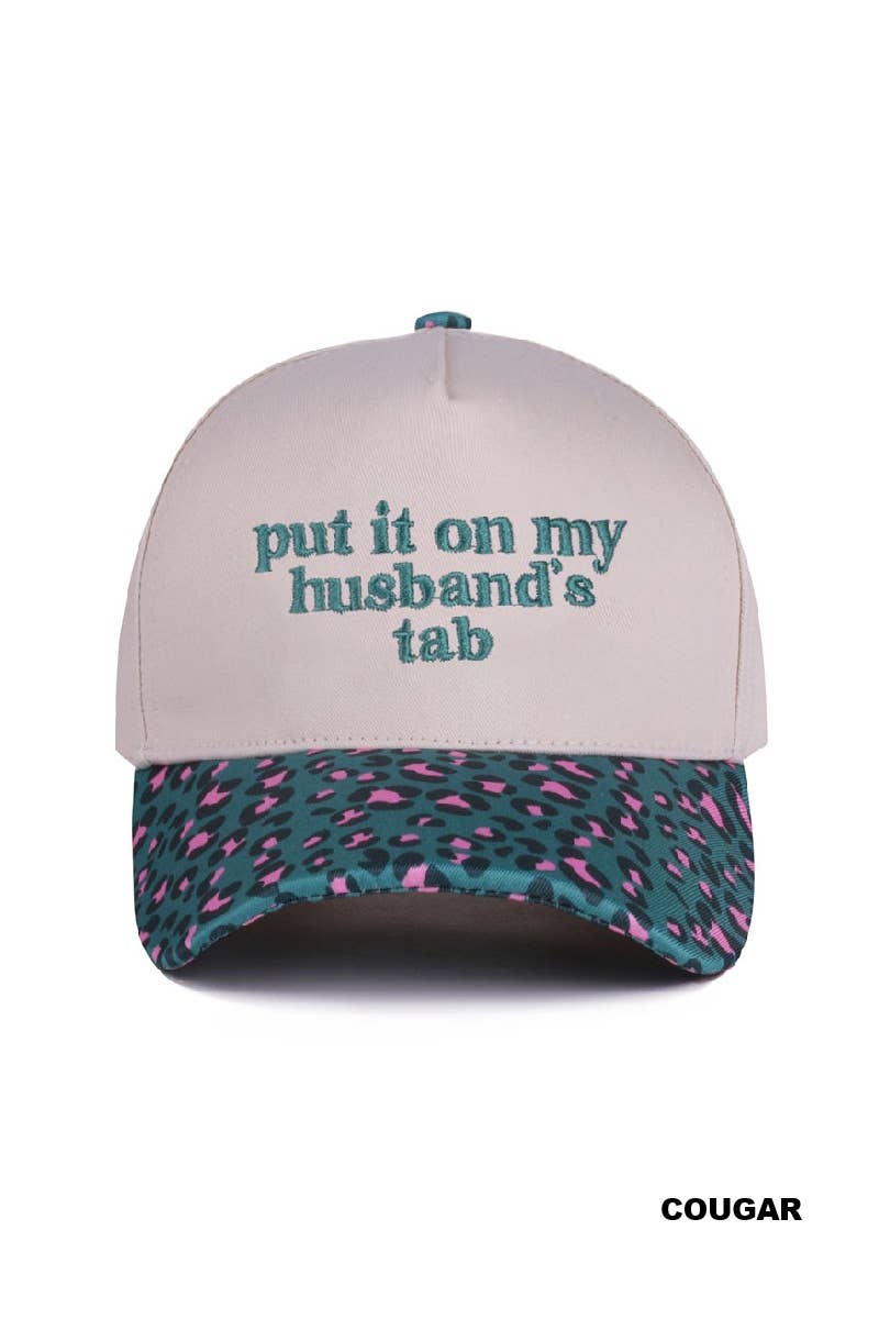 Put It On My Husband's Tab Two Tone Canvas Cotton Cap | FUCHSIA