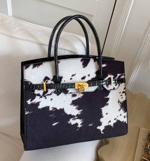 Western Cow Print Handbag Tote Bag