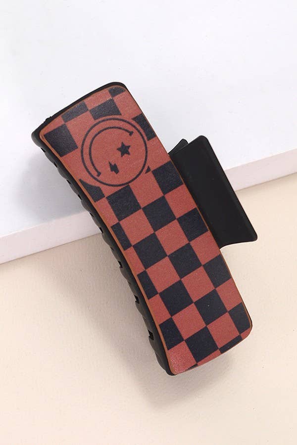 JUMBO FAUX LEATHER WESTERN COWGIRL HAIR CLAW