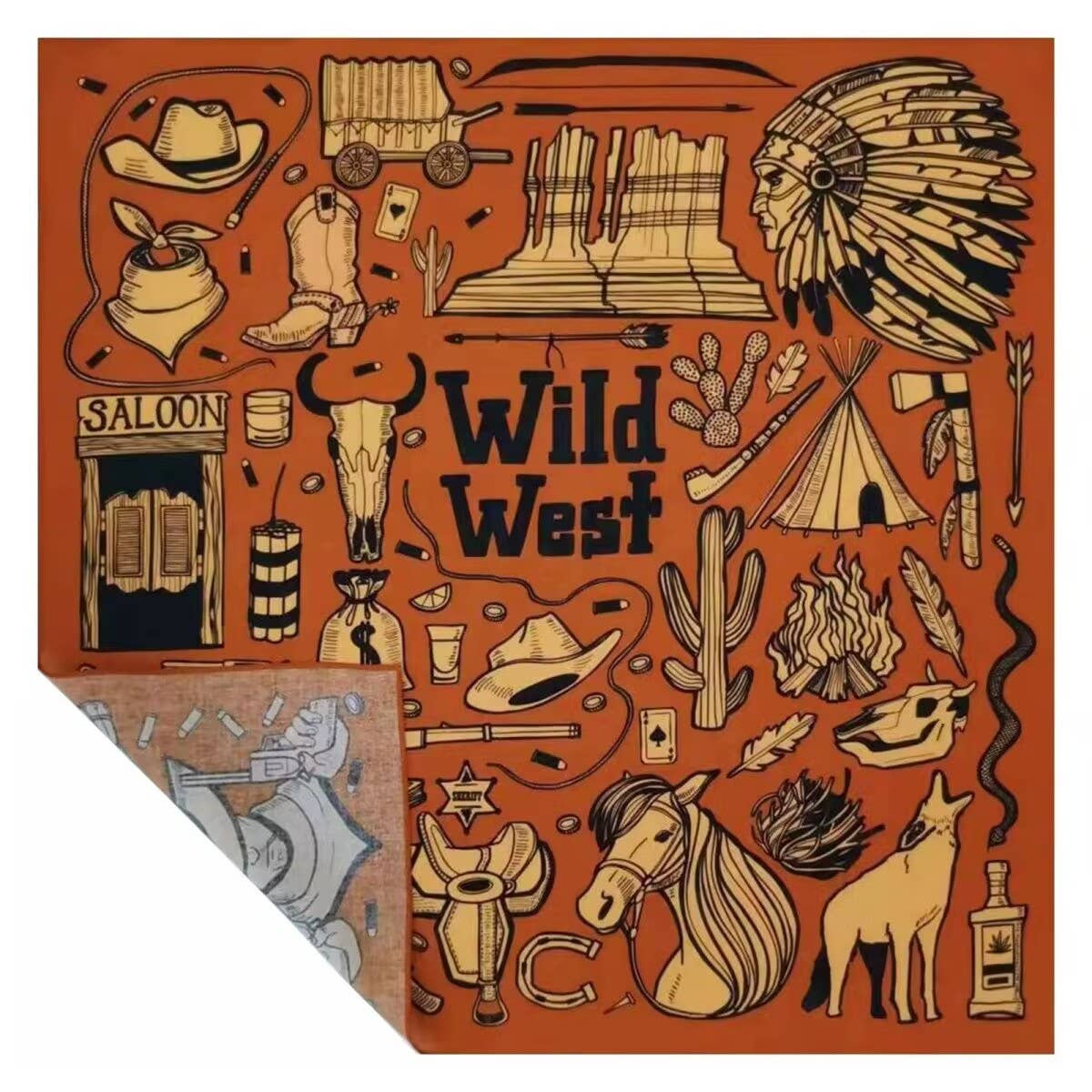 Wild West Vintage Western Cowboy Bandana Motorcycle scarf