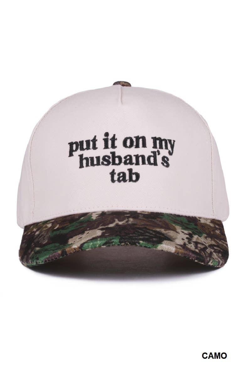 Put It On My Husband's Tab Two Tone Canvas Cotton Cap | FUCHSIA
