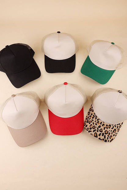 Colorblock Classic Mesh Back Trucker Cap