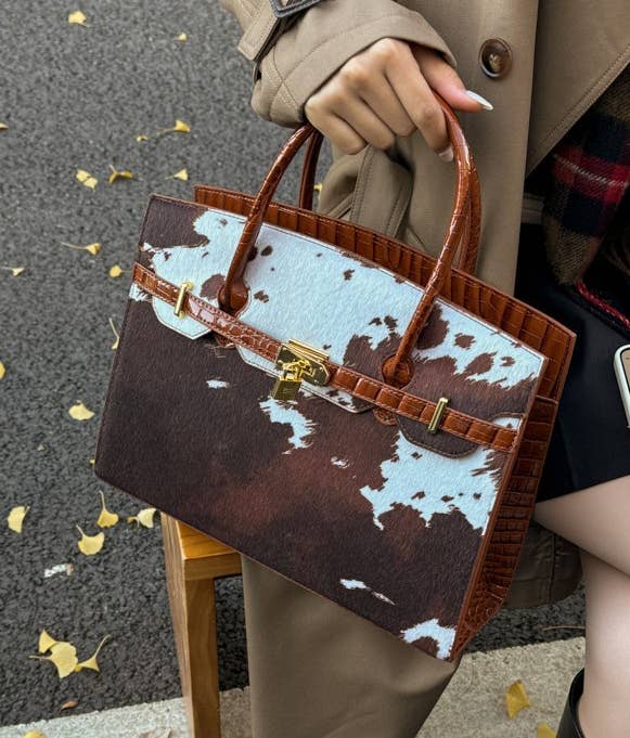 Western Cow Print Handbag Tote Bag
