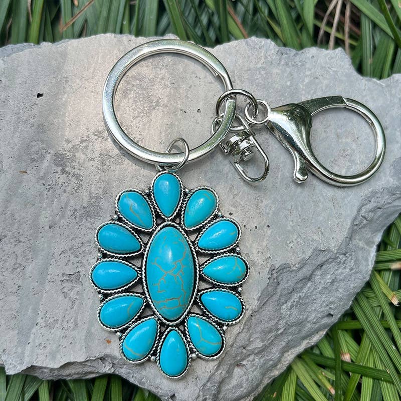 Western Style Turquoise Keychain
