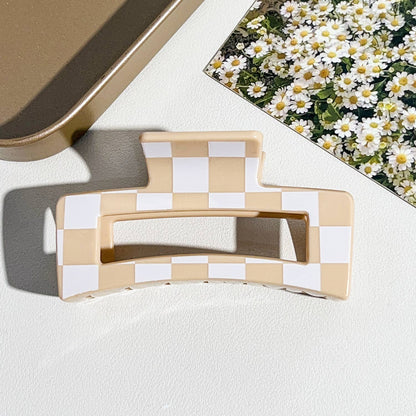 Checkered Hair Claw Clip for Everyday Use