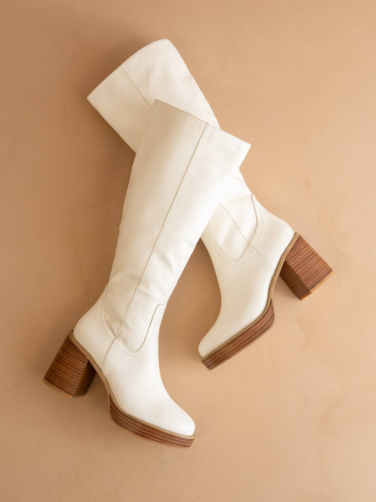 The Juniper White | Platform Knee-High Boots