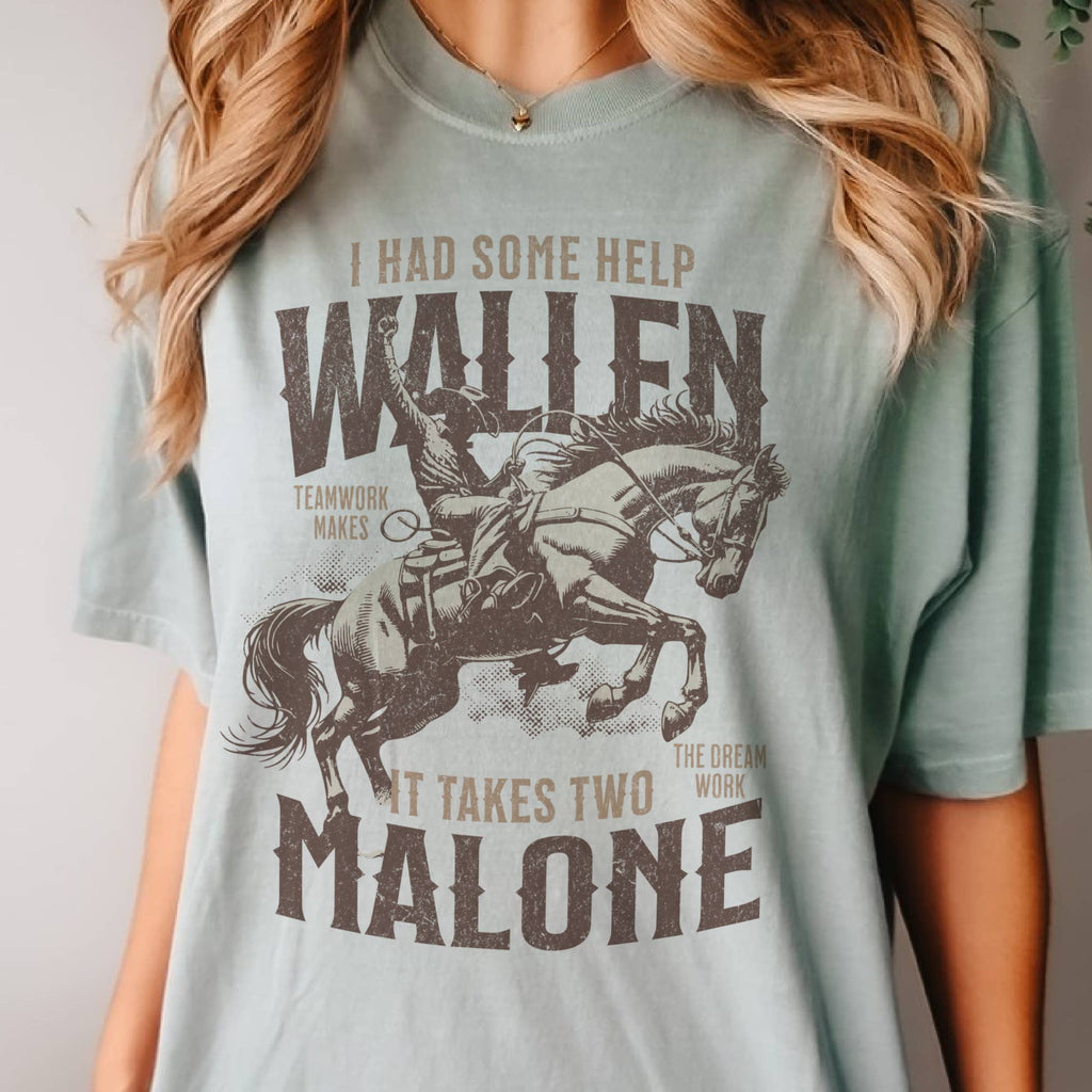 Wallen Malone Country Music Nashville Concert  Graphic Tee: Sage / 2XL Unisex