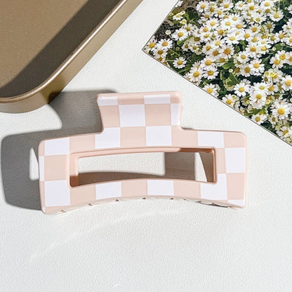 Checkered Hair Claw Clip for Everyday Use