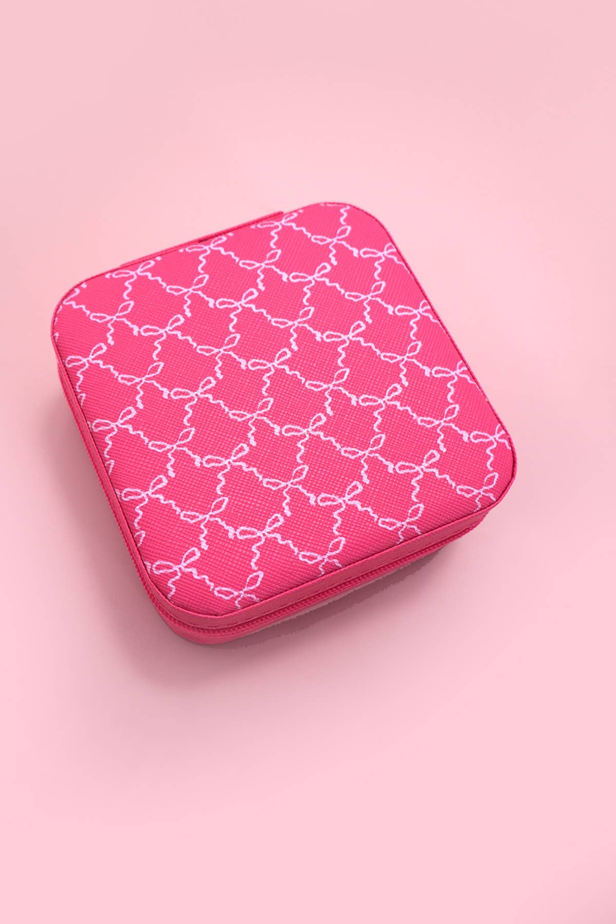 DESIGNED JEWELRY ORGANIZER TRAVEL BOX CASE | HOT PINK