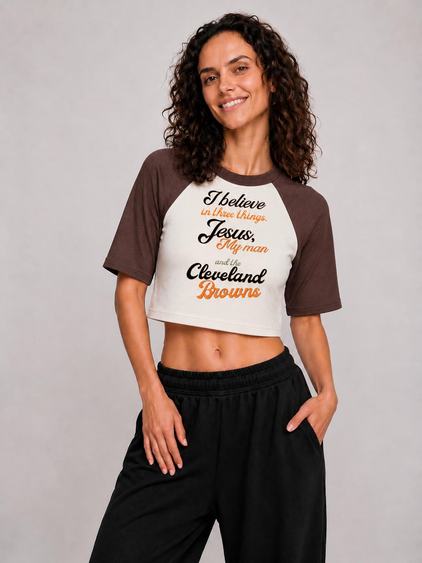 Women’s Color Block Raglan Crop T-Shirt