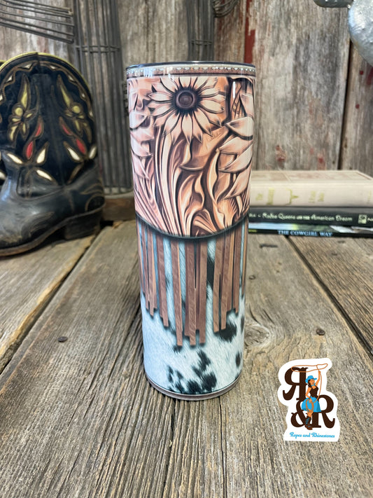 Cowhide & Fringe Tumbler